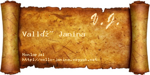 Valló Janina névjegykártya